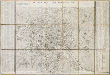  Plan de la ville et des faubourgs de Paris divisé en ses vingt quartiers.. ROBERT DE VAUGONDY (Didier).