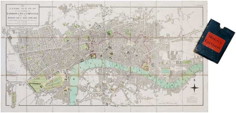  [LONDRES] An entire new plan of the cities of London & Westminster; with the borough of Southwark: comprehending the new buildings and other ...