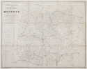  [MAYENNE] Carte itinéraire du département de la Mayenne.. MARCHAL (Louis).