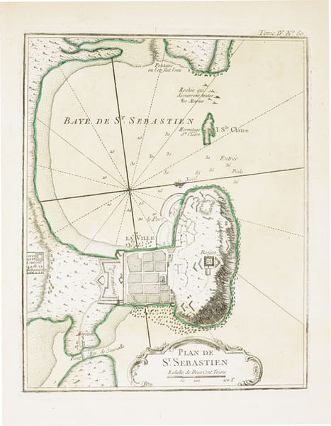  Plan de St. Sebastien.. BELLIN (Jacques-Nicolas);