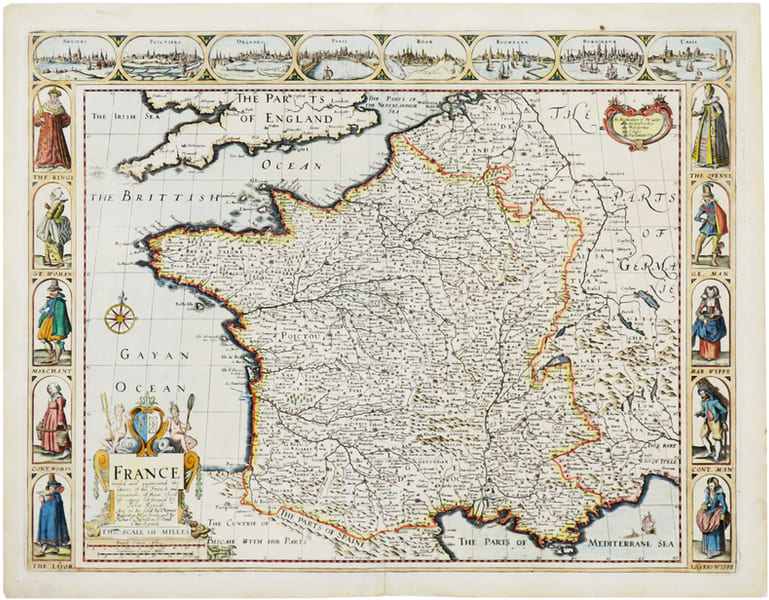  France revised and augmented, the attires of the French and situations of their cheifest cityes.. SPEED (John).