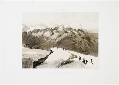  [MONT-BLANC] Le Mont Blanc et la chaîne des Aiguilles Rouges. Vue prise du sommet du Buet. (Dép.t de la H.te Savoie).