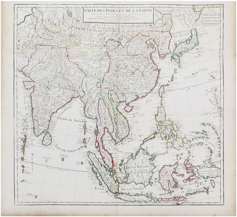  Carte des Indes et de la Chine.. L'ISLE (Guillaume de).