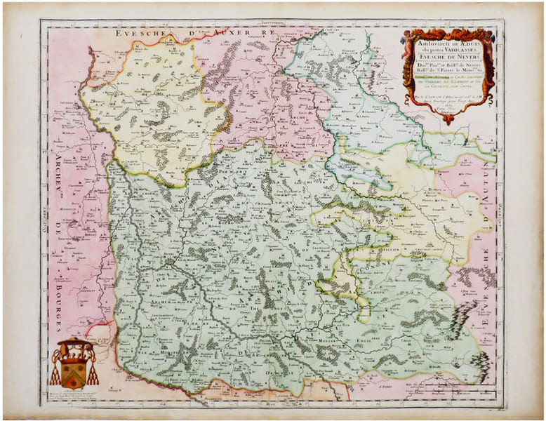  [NEVERS] Ambivareti in &AElig;duis, ubi postea Vadicasses. &Eacute;vesch&eacute; de Nevers.. SANSON d'ABBEVILLE (Nicolas).