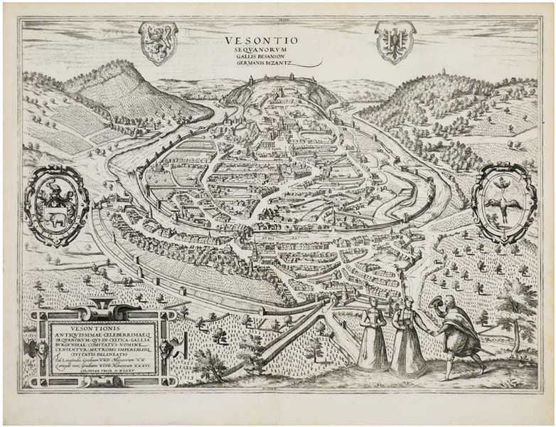 [BESAN&Ccedil;ON] Vesontio Sequanorum Gallis Besanson Germanis Byzantz.. BRAUN (Georg) & HOGENBERG (Frans).