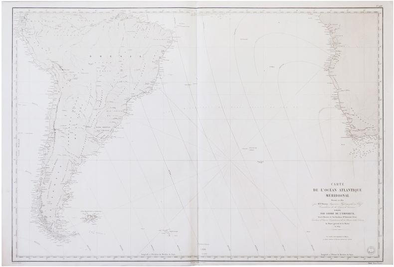  [ATLANTIQUE SUD] Carte de l'océan Atlantique méridional.. DAUSSY (Pierre).
