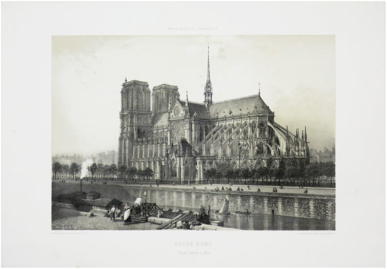  [NOTRE-DAME] Notre-Dame. Fa&ccedil;ade lat&eacute;rale du Midi.. FICHOT (Charles).