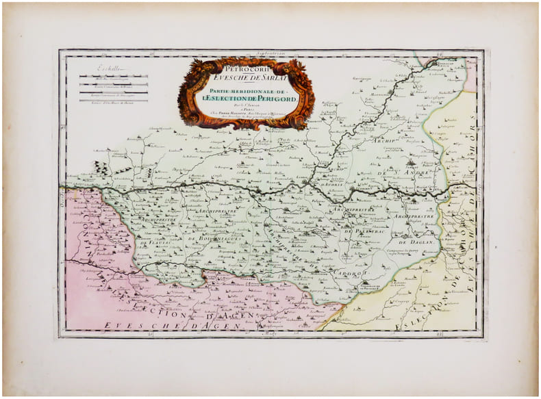  [SARLAT] Petrocorii. &Eacute;vesch&eacute; de Sarlat. Partie m&eacute;ridionale de l'eslection de P&eacute;rigord.. SANSON d'ABBEVILLE (Nicolas).