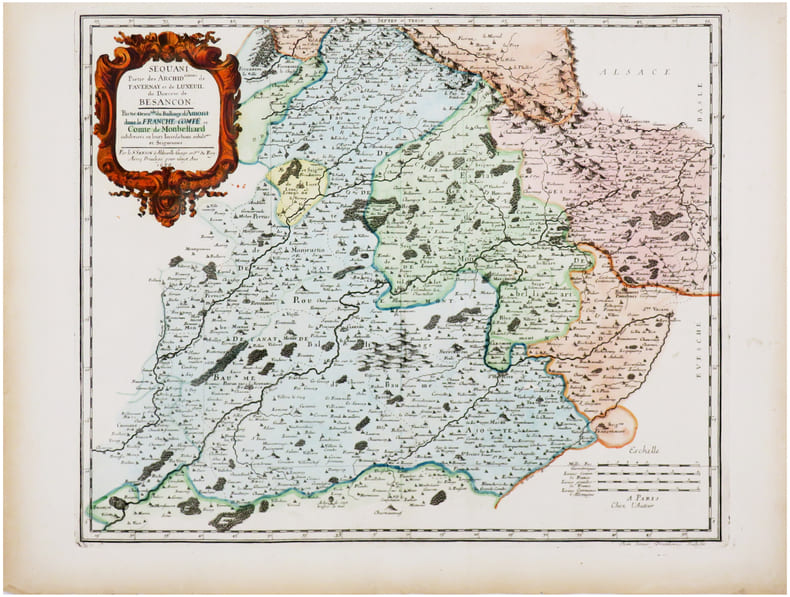  [BESAN&Ccedil;ON/MONTB&Eacute;LIARD] Sequani. Partie des archid.conn&eacute;s de Favernay et de Luxeuil du diœc&egrave;se de Besan&ccedil;on. Partie orientale du balliage d'Amont dans ...