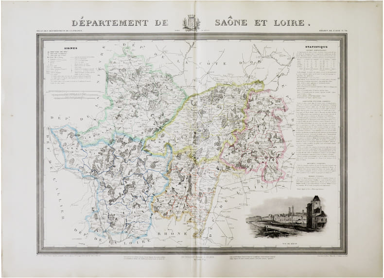  [SA&Ocirc;NE-et-LOIRE] D&eacute;partement de Sa&ocirc;ne et Loire.. DONNET (Alexis) & FR&Eacute;MIN (Antoine-R&eacute;my).