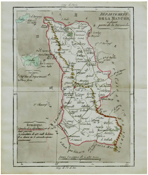  [MANCHE] D&eacute;partement de la Manche, ci-devant partie de la Normandie.. BRION de la TOUR (Louis) & LAVALL&Eacute;E (Joseph).