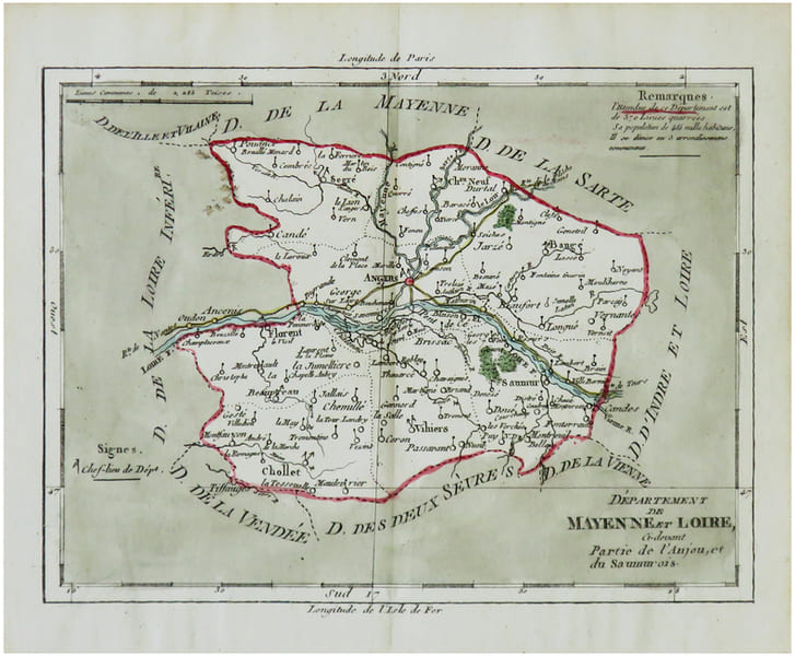  [MAINE-et-LOIRE] D&eacute;partement de Mayenne et Loire, ci-devant partie de l'Anjou, et du Saumurois.. BRION de la TOUR (Louis) & LAVALL&Eacute;E (Joseph).