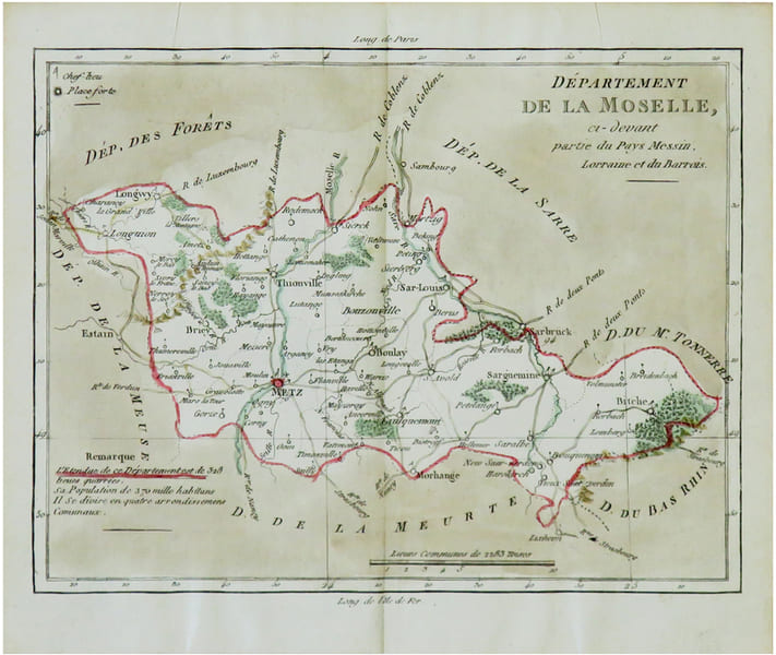  [MOSELLE] D&eacute;partement de la Moselle, ci-devant partie du Pays Messin, Lorraine et du Barrois.. BRION de la TOUR (Louis) & LAVALL&Eacute;E (Joseph).