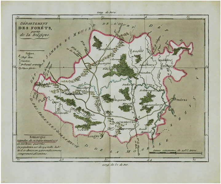  [LUXEMBOURG] D&eacute;partement des For&ecirc;ts, partie de la Belgique.. BRION de la TOUR (Louis) & LAVALL&Eacute;E (Joseph).
