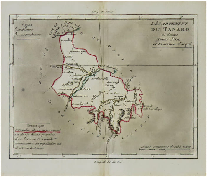  [TANARO/PI&Eacute;MONT] D&eacute;partement du Tanaro ci-devant Comt&eacute; d'Asti et province d'Acqui.. BRION de la TOUR (Louis) & LAVALL&Eacute;E (Joseph).