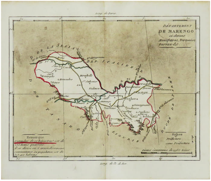  [MARENGO/PI&Eacute;MONT] D&eacute;partement de Marengo ci-devant Montferrat, Torton&egrave;se, Pav&egrave;se &c.. BRION de la TOUR (Louis) & LAVALL&Eacute;E (Joseph).