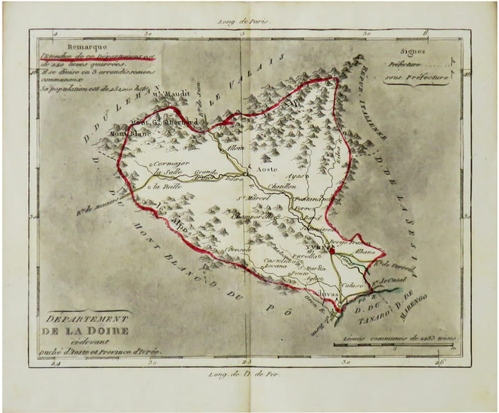  [DOIRE/PI&Eacute;MONT] D&eacute;partement de la Doire ci-devant Duch&eacute; d'Aoste et province d'Ivr&eacute;e.. BRION de la TOUR (Louis) & LAVALL&Eacute;E (Joseph).