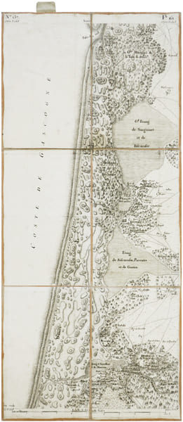  [CAZAUX/BISCAROSSE] Carte de Cassini. Feuille n&deg;137/161. Cazaux.. CASSINI de THURY (C&eacute;sar-Fran&ccedil;ois).
