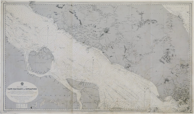  [SINGAPOUR] Malacca Strait. Cape Rachado to Singapore.. BRITISH ADMIRALTY.