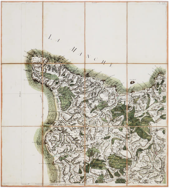  [CHERBOURG-en-COTENTIN] Carte de Cassini. Feuille n&deg;125/22. Cherbourg.. CASSINI de THURY (C&eacute;sar-Fran&ccedil;ois).
