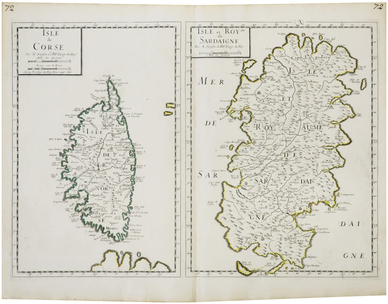  [CORSE & SARDAIGNE] Isle de Corse - Isle et Royme de Sardaigne.. SANSON d'ABBEVILLE (Nicolas).