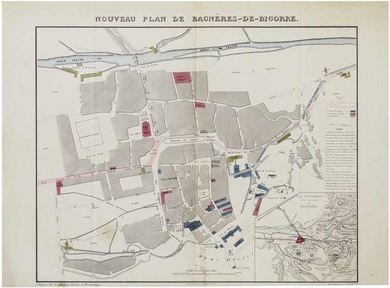  [BAGN&Egrave;RES-de-BIGORRE] Nouveau plan de Bagn&egrave;res-de-Bigorre.. DELAMARE (F.).