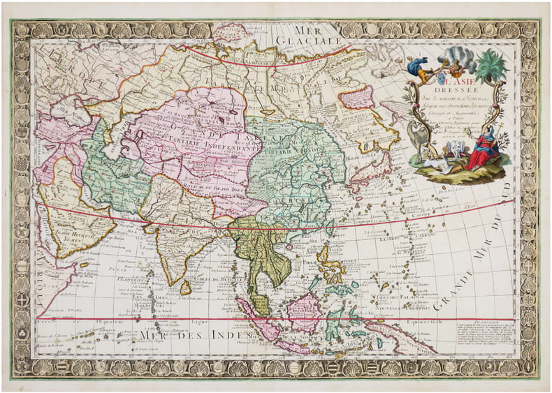 L'Asie dress&eacute;e sur de nouveaux m&eacute;moires assujettis aux observations astronomiques.. DESNOS (Louis-Charles).