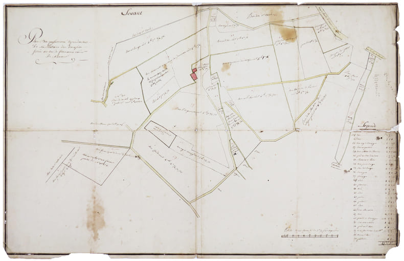  [TARN] Plan des possessions d&eacute;pendantes de la mettairie d'en Darassou sittu&eacute;e au lieu de Flamarens, commune de Lavaur. . [ANONYME].