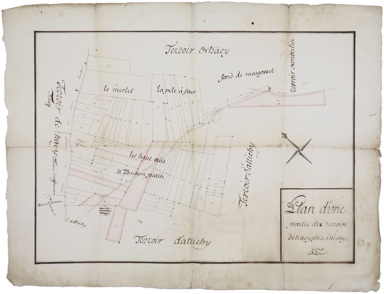  [OISE] Plan d'une partie du terroir de Tracy, vers Attichy.. [ANONYME].