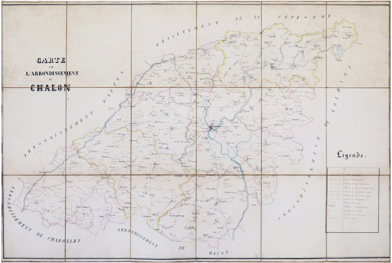  [SA&Ocirc;NE-et-LOIRE] Carte de l'arrondissement de Chalon.. [ANONYME].