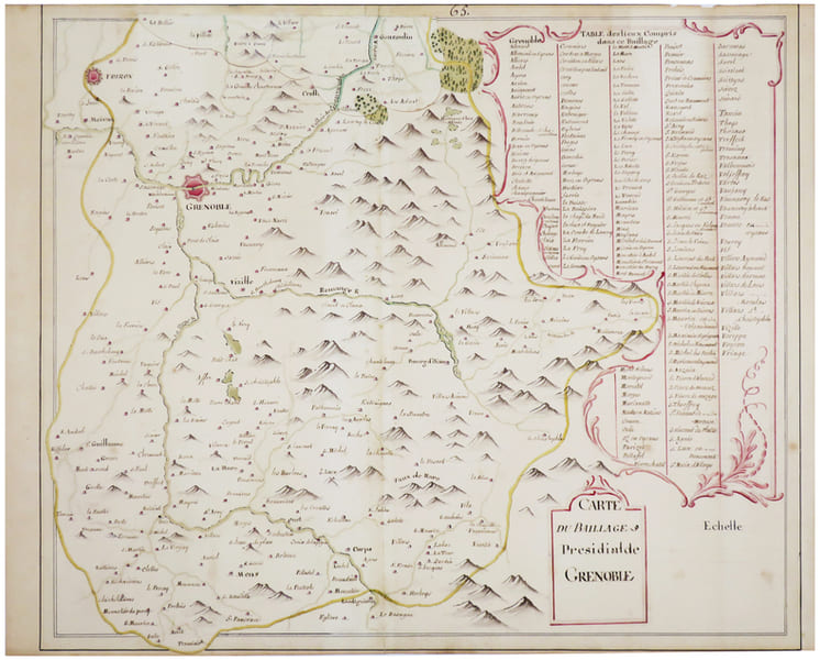  [IS&Egrave;RE] Carte du baillage pr&eacute;sidial de Grenoble.. [ANONYME].