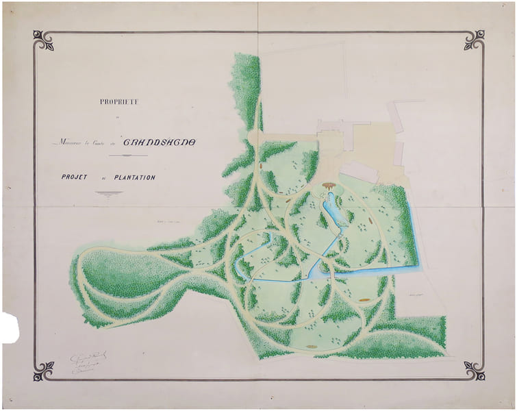  Propri&eacute;t&eacute; de Monsieur le Comte de Grandsagne. Projet de plantation.. GAUJARS-ROME.
