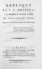 Première et dernière lettre à Jean-Pierre Brissot, auteur du journal intitulé: Le Patriote François.. GOUY d'ARSY (Louis-Marthe, marquis de).
