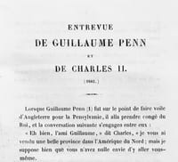 Entrevue de Guillaume Penn et de Charles II (1681).