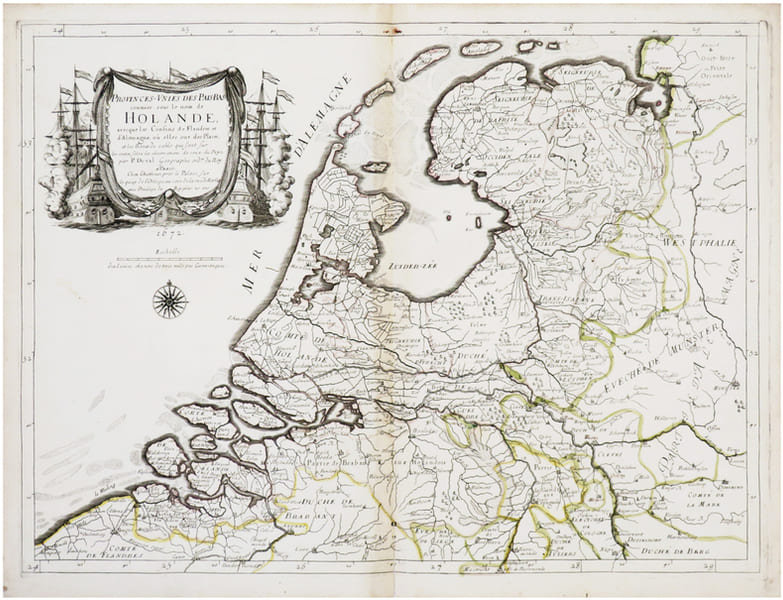  [PAYS-BAS] Provinces-Unies des Pais-Bas conn&uuml;es sous le nom de Holande, avecque les confins de Flandres et d'Alemagne, o&ugrave; elles ont des places.. ...