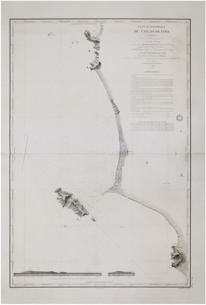  [P&Eacute;ROU] Plan d'atterrage du Callao de Lima (P&eacute;rou).. DU PETIT-THOUARS (Louis-Marie Aubert).