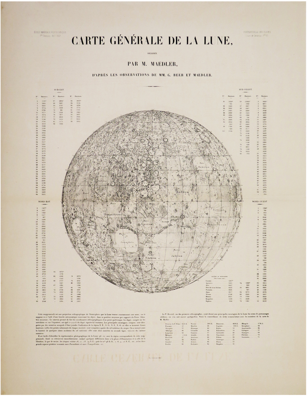  [LUNE] Carte générale de la Lune.. MÄDLER (Johann Heinrich von) & BEER (Wilhelm).