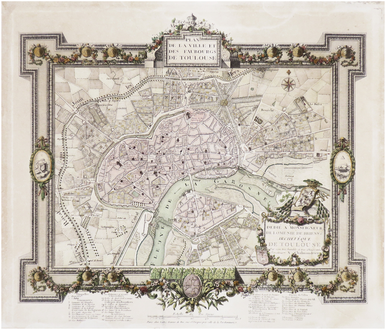  [TOULOUSE] Plan de la ville et des faubourgs de Toulouse.. CHALMANDRIER (Nicolas).
