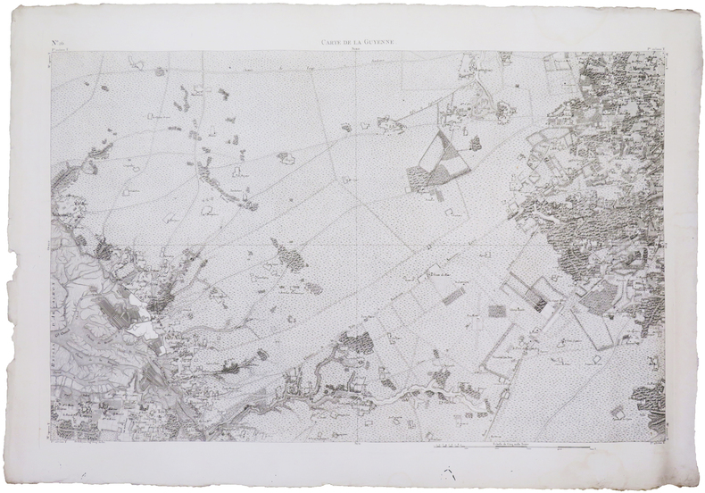  [BASSIN d'ARCACHON] Carte de la Guyenne [dite Carte de Belleyme]. Feuille n°26 (Le Teich).. BELLEYME (Pierre de).