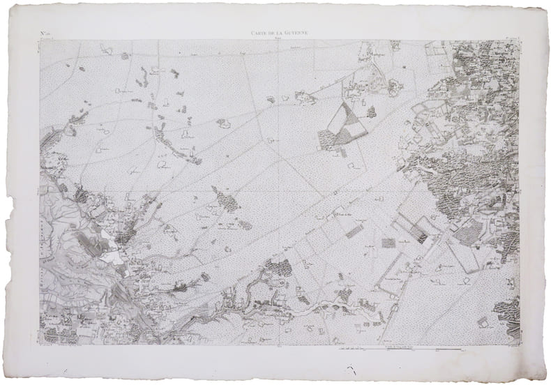  [BASSIN d'ARCACHON] Carte de la Guyenne [dite Carte de Belleyme]. Feuille n&deg;26 (Le Teich).. BELLEYME (Pierre de).