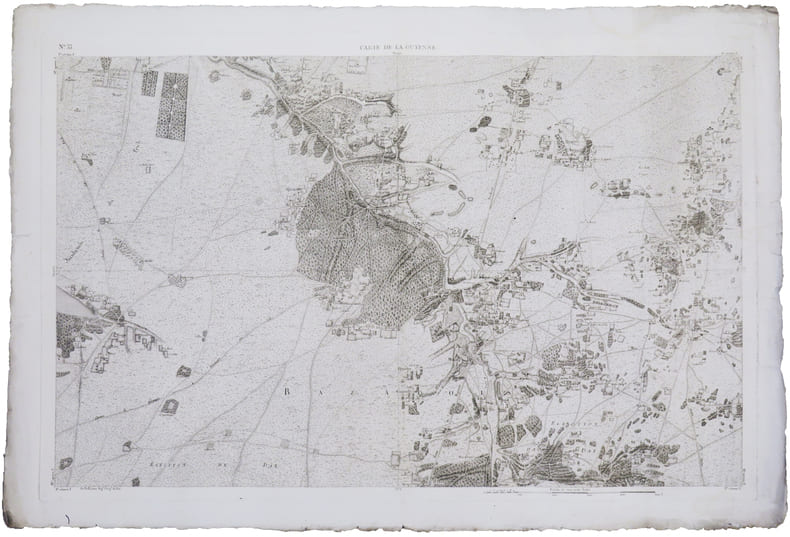  [LANDES] Carte de la Guyenne [dite Carte de Belleyme]. Feuille n&deg;33.. BELLEYME (Pierre de).