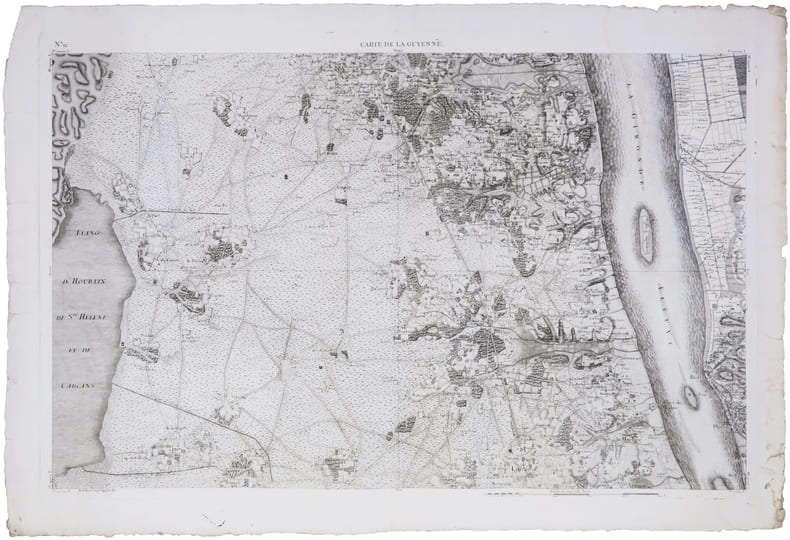  [M&Eacute;DOC] Carte de la Guyenne [dite Carte de Belleyme]. Feuille n&deg;12 (Blaye, Fort M&eacute;doc, Pauillac).. BELLEYME (Pierre de).