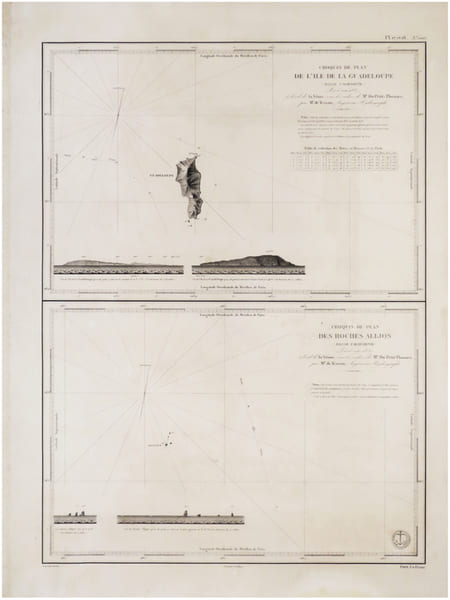  [BASSE-CALIFORNIE/MEXIQUE] Croquis de plan de l'&icirc;le de la Guadeloupe (Basse Californie) - Croquis de plan des Roches Alijos (Basse Californie).. DU ...