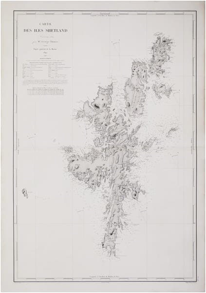  [&Eacute;COSSE/&Icirc;LES SHETLAND] Carte des &icirc;les Shetland.. THOMAS (George).