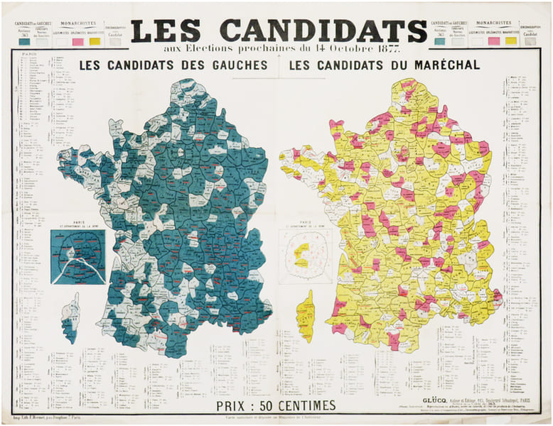  [&Eacute;LECTIONS L&Eacute;GISLATIVES de 1877] Les candidats aux &eacute;lections prochaines du 14 octobre 1877.. GL&Uuml;CQ (Gaston Lucq, dit).