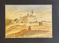 Souvenir du mont Carmel. Aquarelle datée et signée.