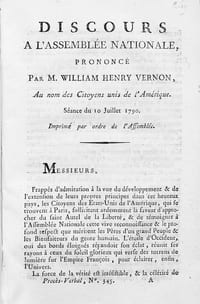 Discours à l'Assemblée Nationale, au nom des citoyens unis de l'Amérique.