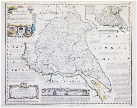  [YORKSHIRE] An accurate map of the East Riding of York Shire divided into its wapontakes &c.. BOWEN (Emanuel).