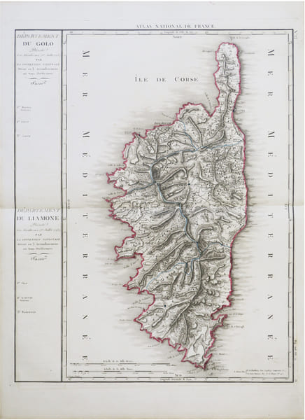  [CORSE] &Icirc;le de Corse. D&eacute;partement du Golo d&eacute;cr&eacute;t&eacute; le 12 messidor an 2 (1er juillet 1793) - D&eacute;partement du Liamone  d&eacute;cr&eacute;t&eacute; le 12 messidor an 2 (1er ...