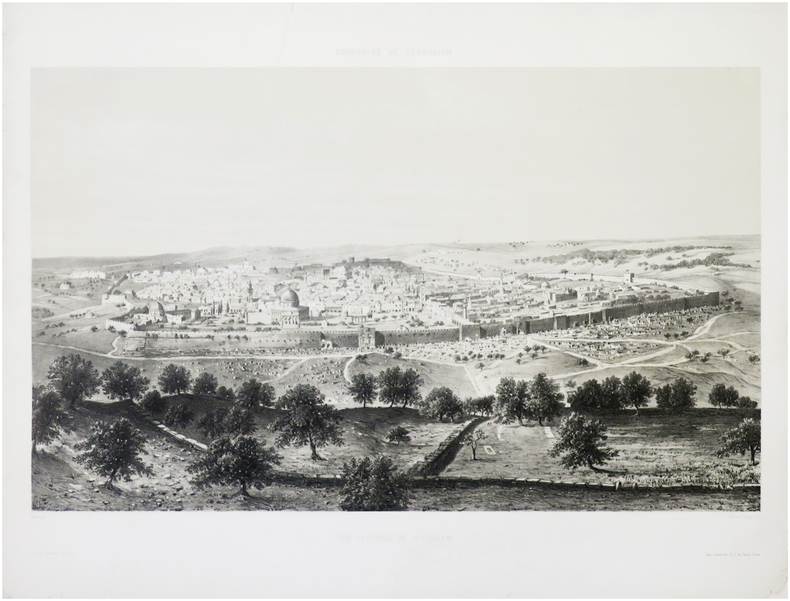  [JÉRUSALEM] Souvenirs de Jérusalem. Vue générale de Jérusalem.. PÂRIS (François-Edmond).